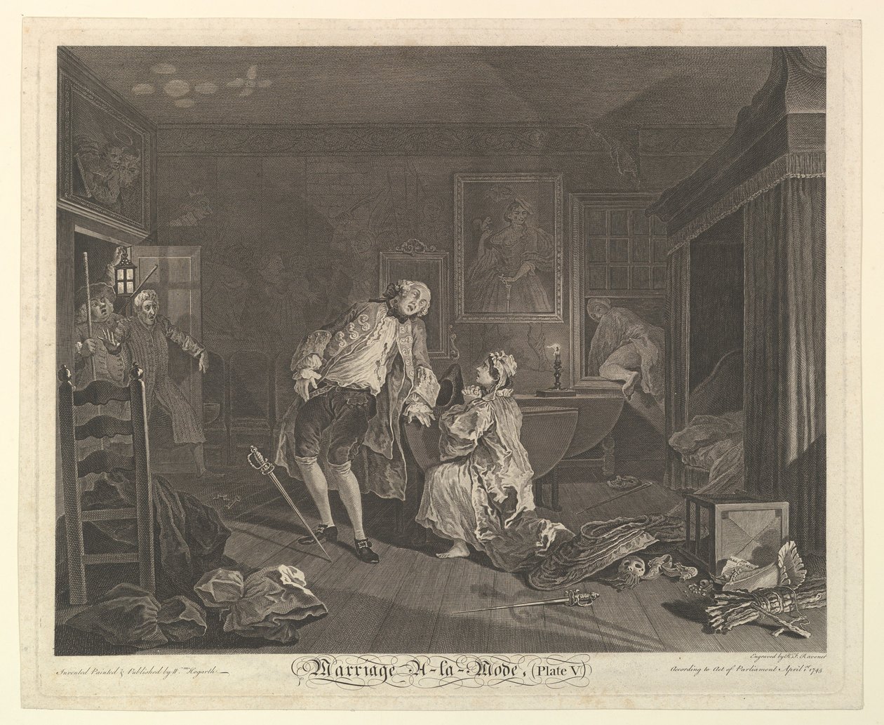 Mariage à la mode, planche V - Simon Francois Ravenet
