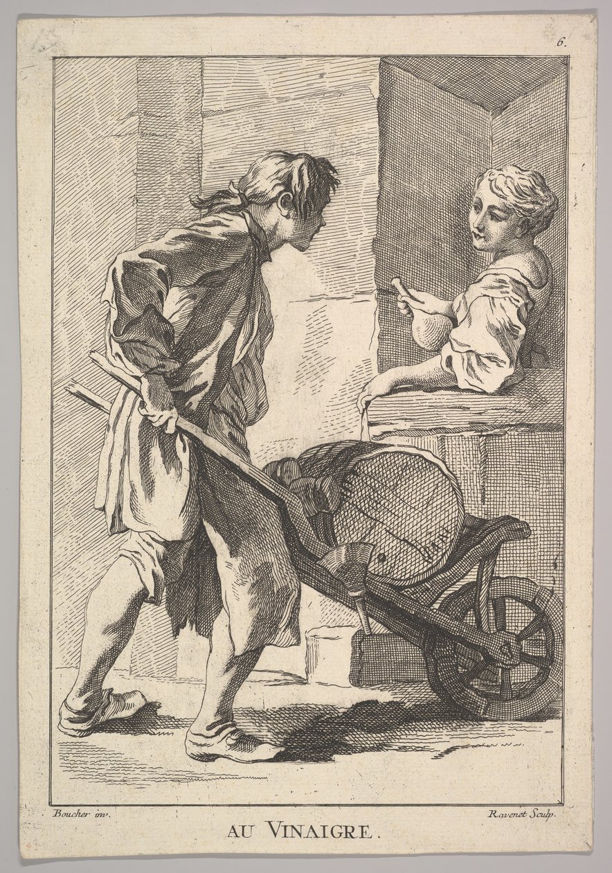 Copie inversée de Au Vinaigre, des Cris de Paris, 18ème siècle - Simon Francois Ravenet