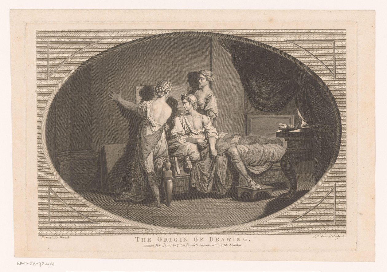 Invention du dessin - Simon François Ravenet (le vieux)