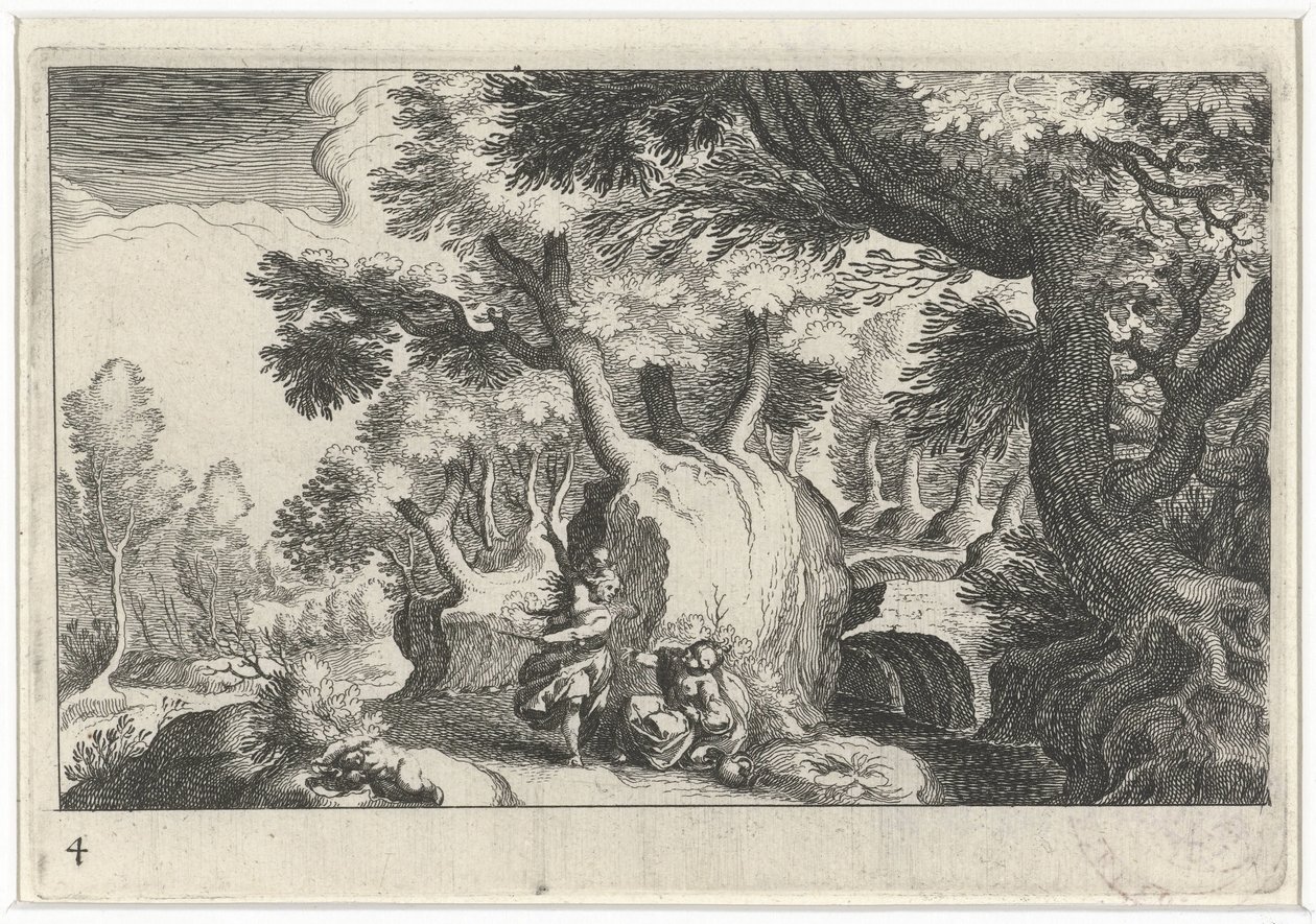 Paysage forestier avec Agar et Ismaël - Simon Frisius
