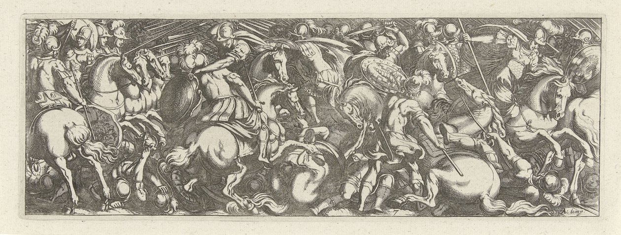 Combat entre cavaliers et fantassins (Cavalerie) - Simon Frisius