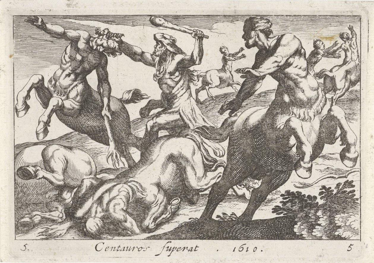Hercule combattant les centaures - Simon Frisius