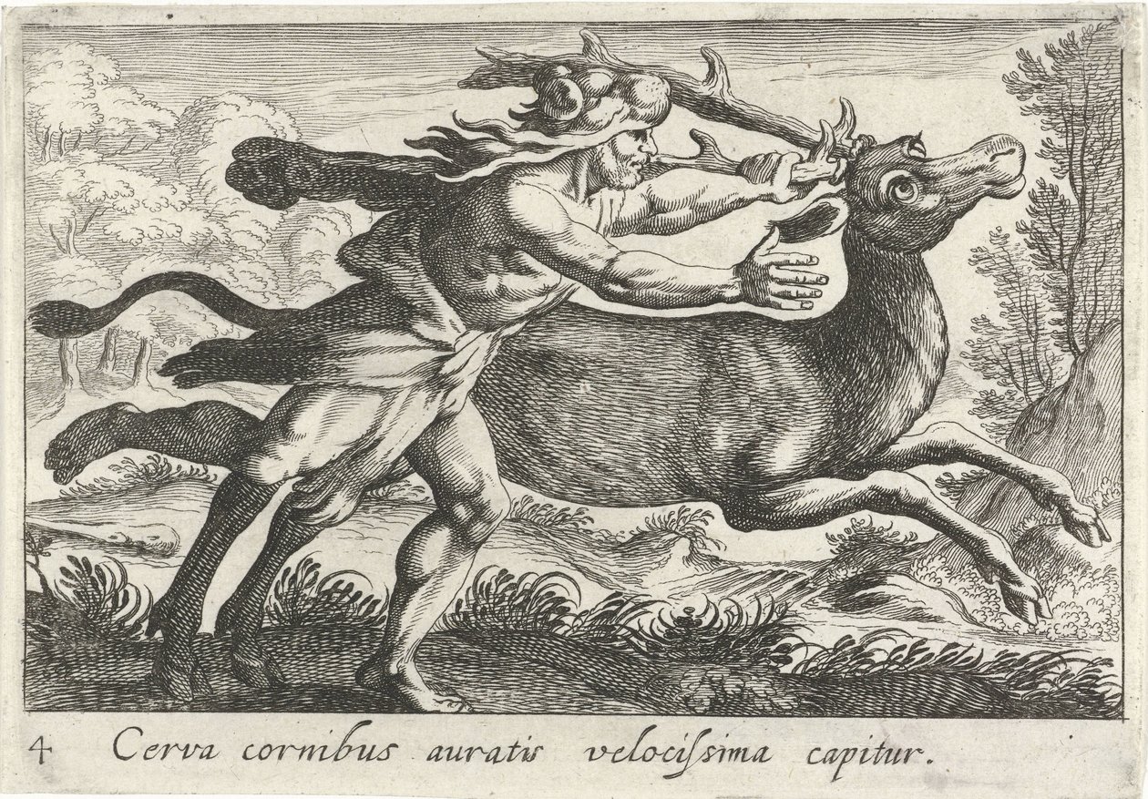 Hercule capture la biche de Cérynie - Simon Frisius