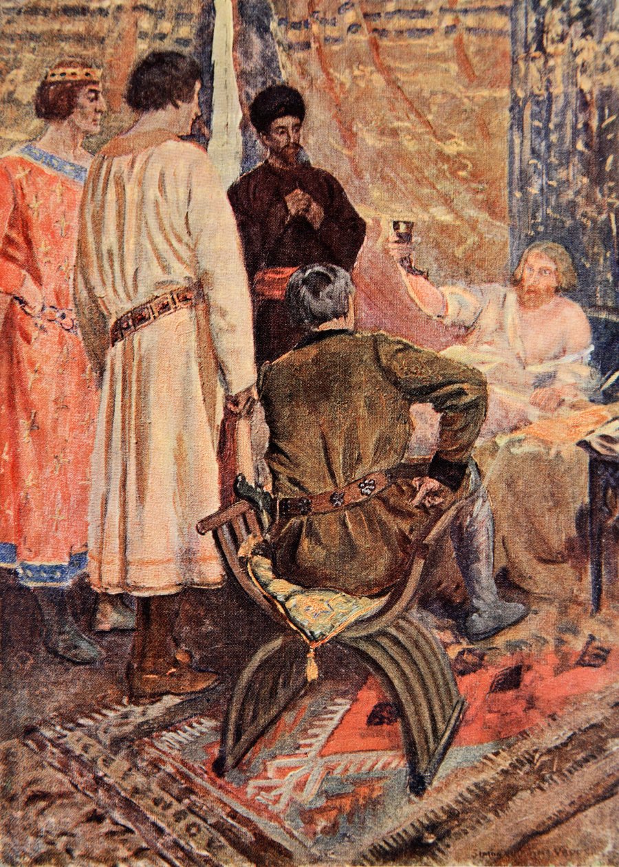 Richard Cœur de Lion se redressa dans son lit et prit une coupe en main, illustration pour 