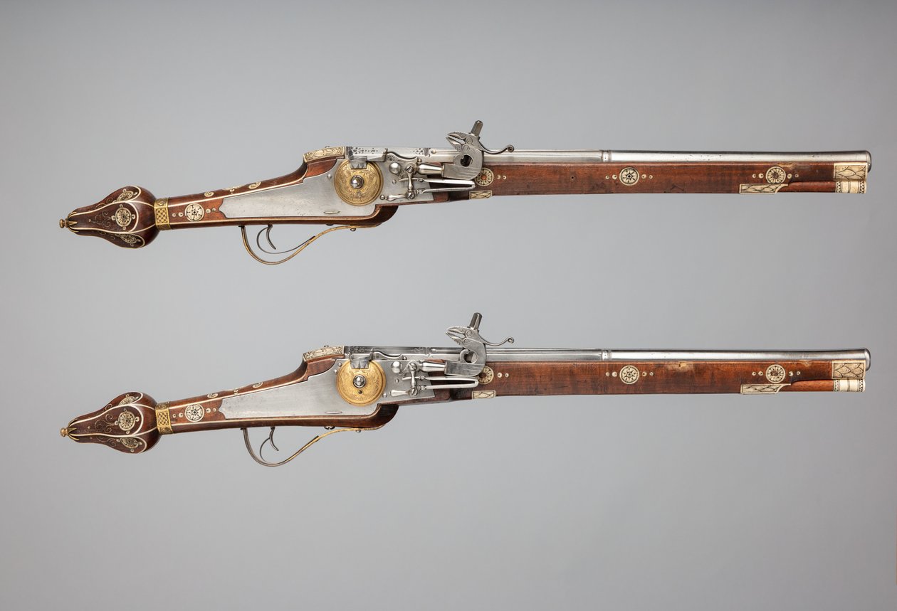 Paire de pistolets à rouet fabriqués pour la garde du prince-électeur de Saxe, Allemagne, vers 1610 - Simon Helbig