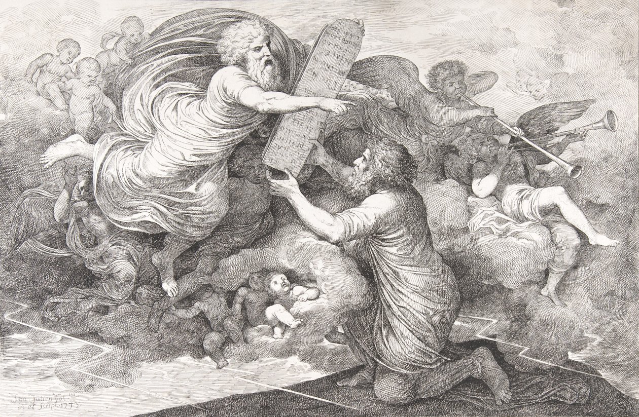 Moïse sur le Sinaï Les tables de la Loi judaïque, 1773 - Simon Julien