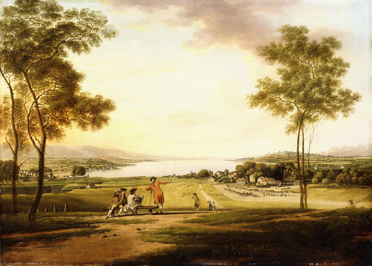 Le lac Léman depuis les pentes de Cologny en direction d