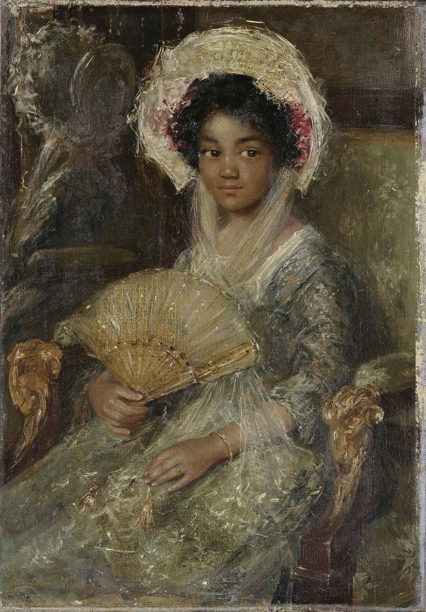 Jeune femme avec un éventail, vers 1906 - Simon Maris
