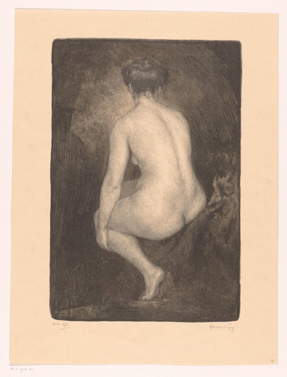 Femme nue assise - Simon Moulijn (signed by artist)