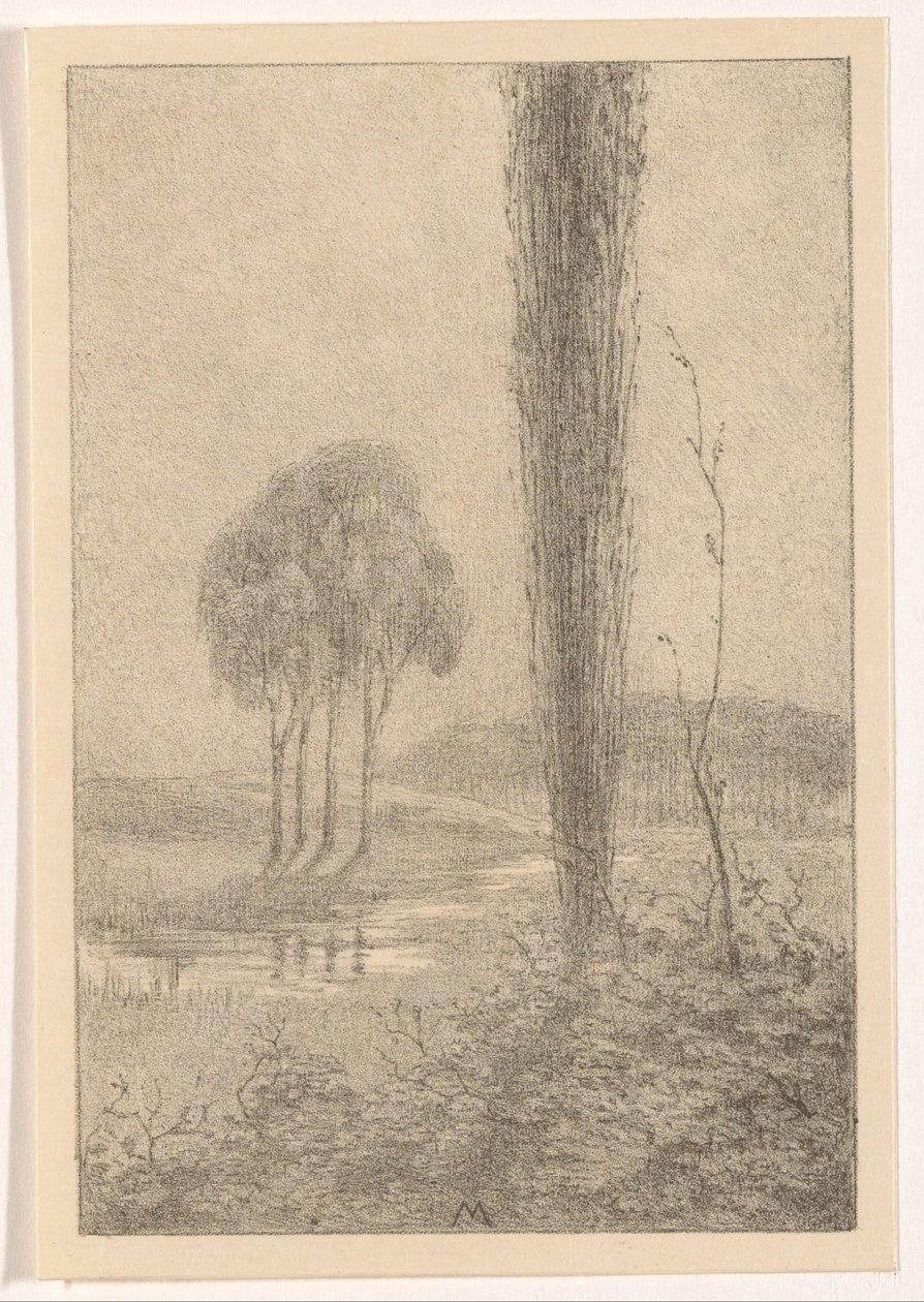 Paysage avec arbres et ruisseau - Simon Moulijn