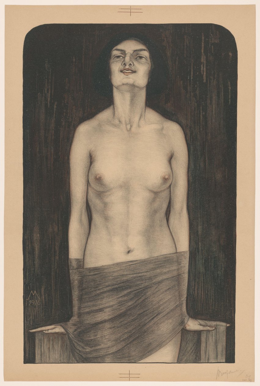 Femme debout avec torse nu - Simon Moulijn