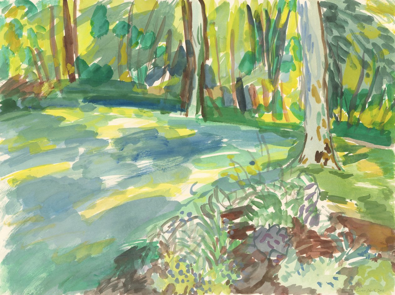 Jardin et zone humide, 2018 (aquarelle sur papier) - Simon Neville