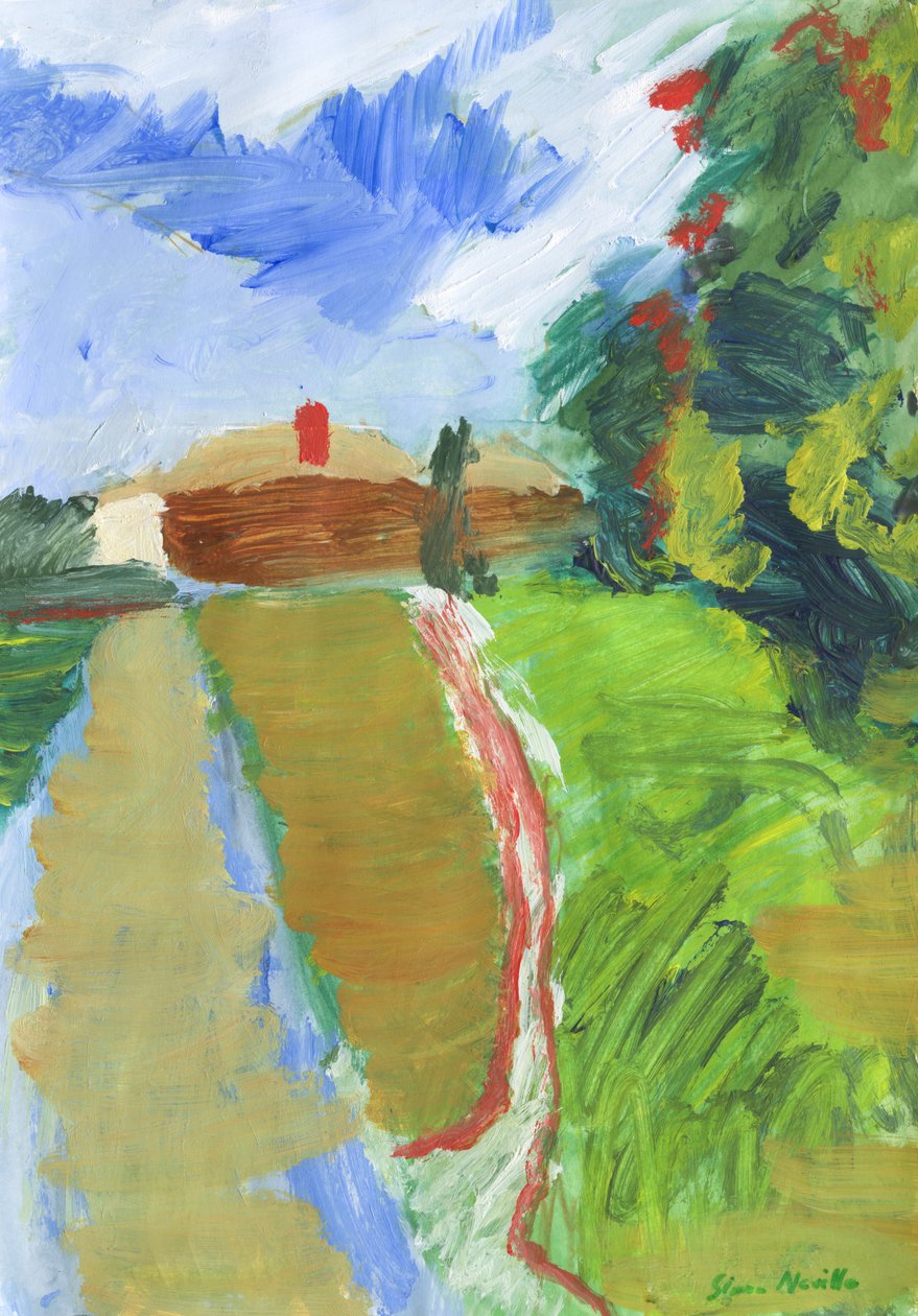 Pavement  shortcut to houses, 2024 (acrylique sur papier) - Simon Neville