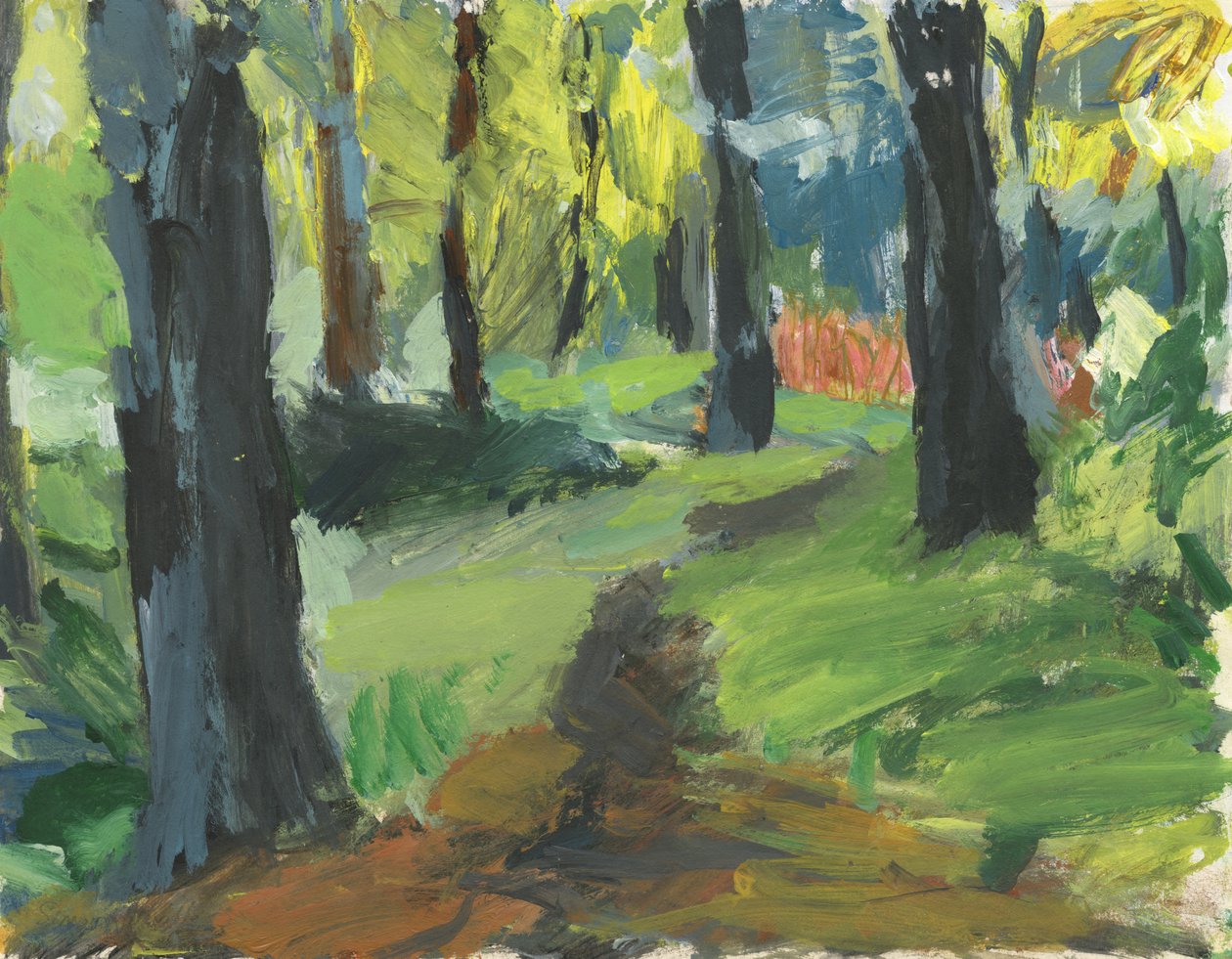 Sentier forestier, 2023 (acrylique sur papier) - Simon Neville