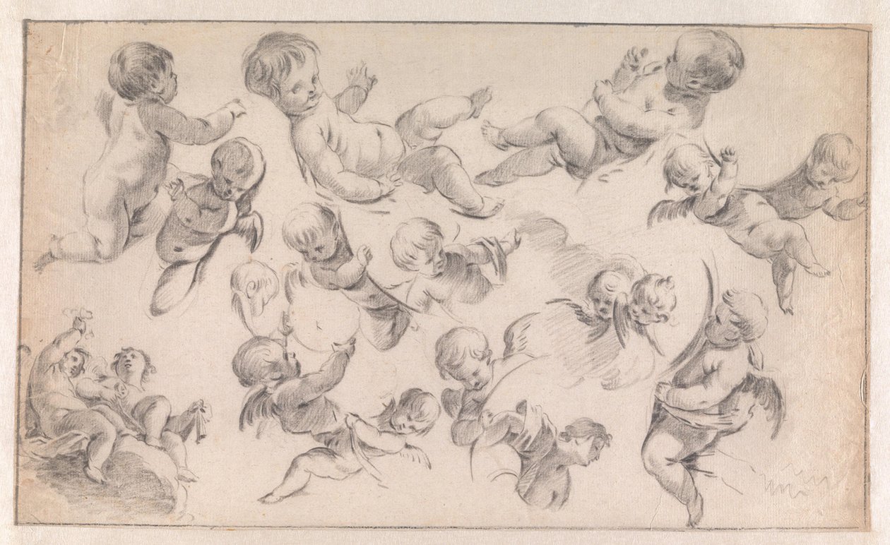 Étude pour une décoration représentant des putti - Simon Vouet