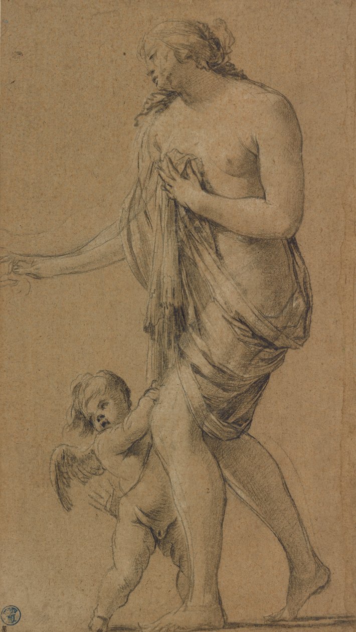 Étude pour les figures de Vénus et Cupidon (recto) ; Étude d