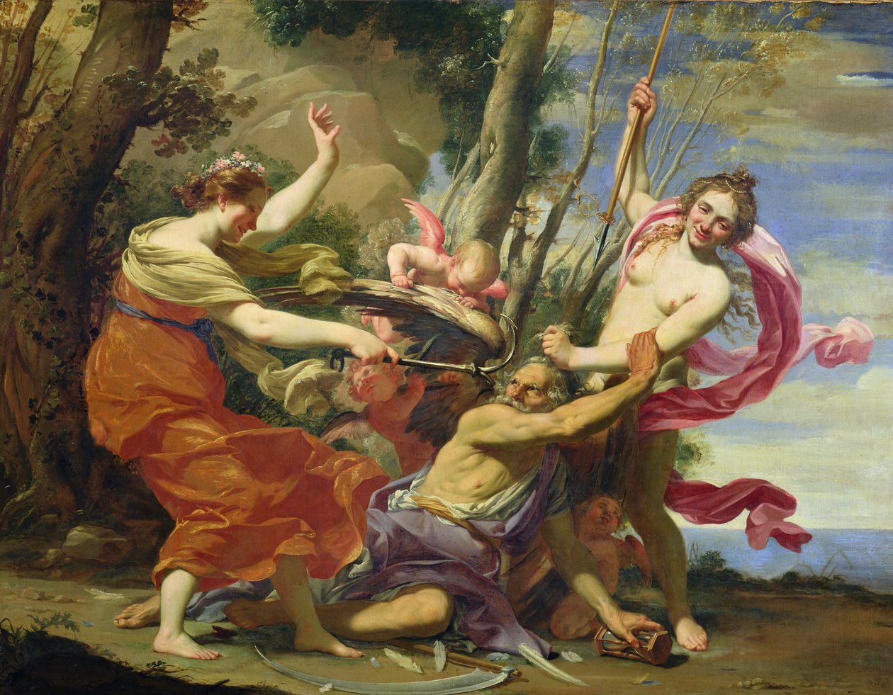 Le Temps vaincu par la jeunesse et la beauté - Simon Vouet