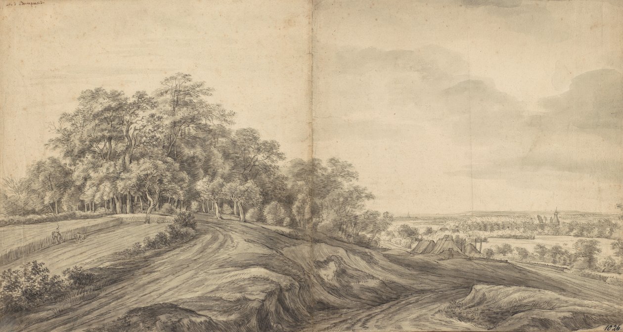 Panorama de Boersberg avec le château de Doorwerth au loin - Simon de Vlieger