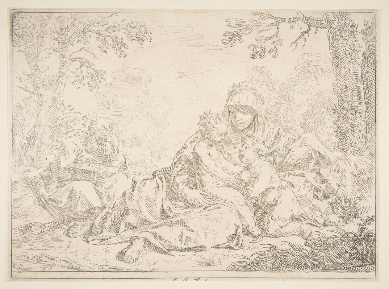Sainte Famille avec Saint Jean-Baptiste, vers 1637-1640 - Simone Cantarini