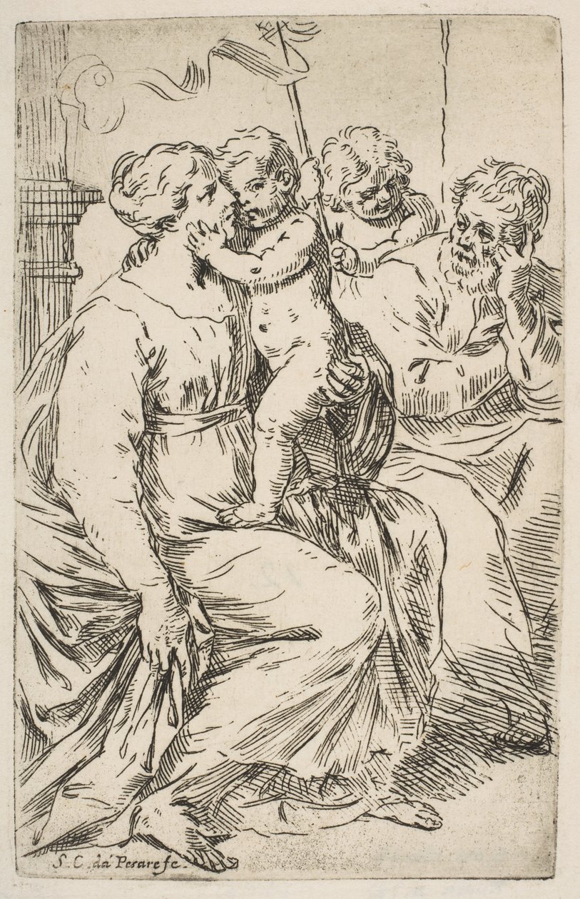 Sainte Famille avec Saint Jean-Baptiste, vers 1640-1642 - Simone Cantarini
