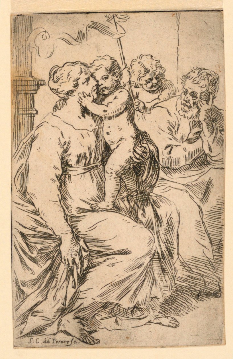 La Sainte Famille avec Saint Jean - Simone Cantarini