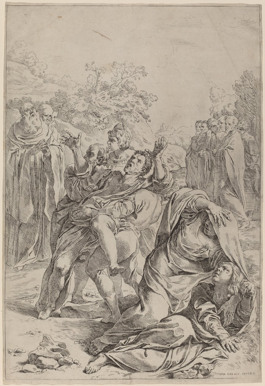 Saint Benoît guérissant le possédé - Simone Cantarini after Lodovico Carracci