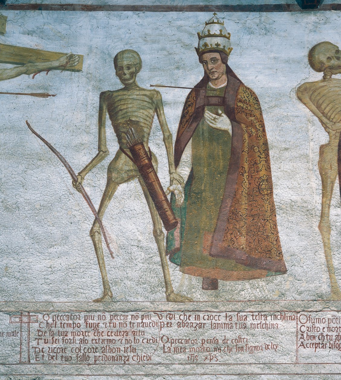 La Mort demandant au Pape de danser (détail) - Simone II Baschenis