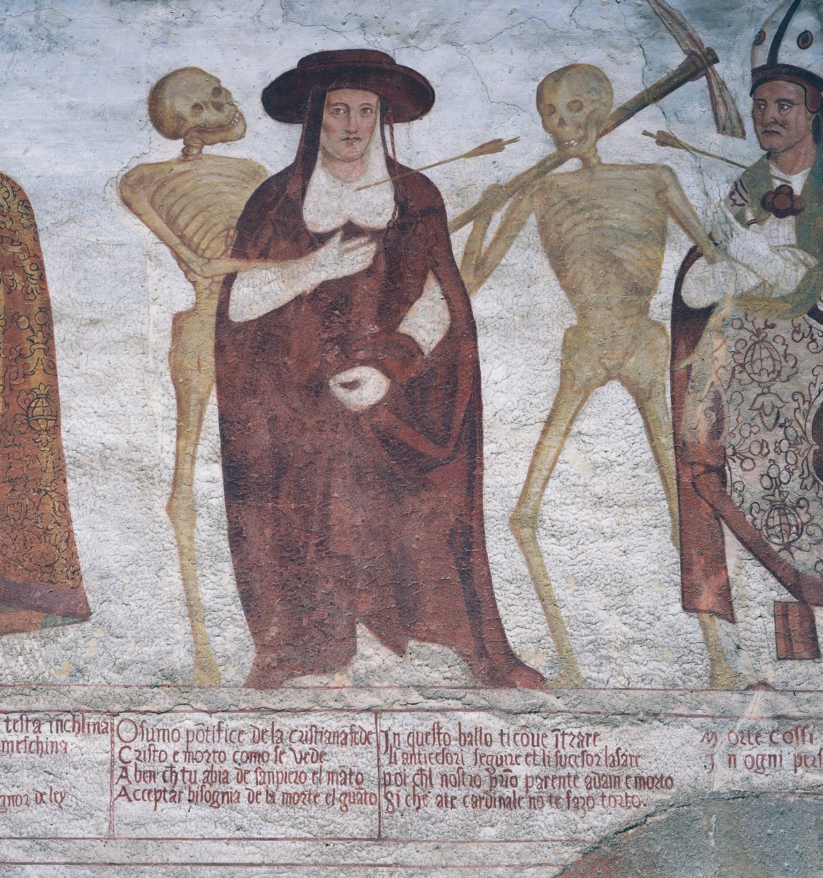 Le Cardinal et la Mort, détail de La Danse Macabre - Simone II Baschenis