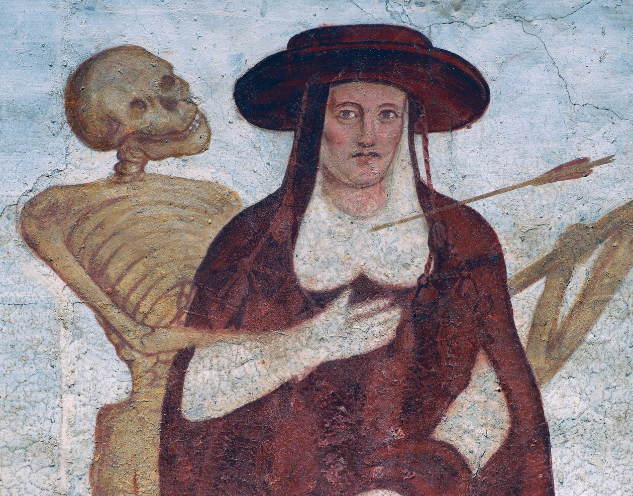 Le cardinal et la mort (détail de La Danse macabre) - Simone II Baschenis