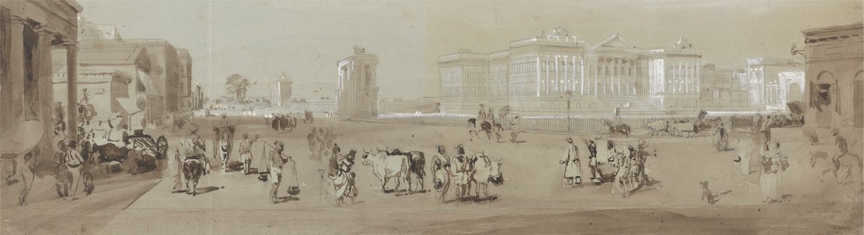 Maison du gouvernement depuis la bibliothèque de St. Andrew - Calcutta - Sir Charles D