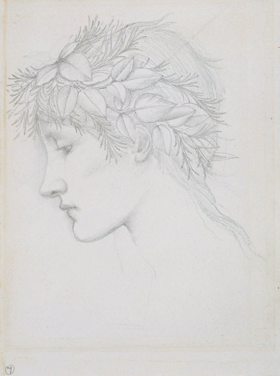 Tête couronnée de feuilles - Sir Edward Coley Burne Jones