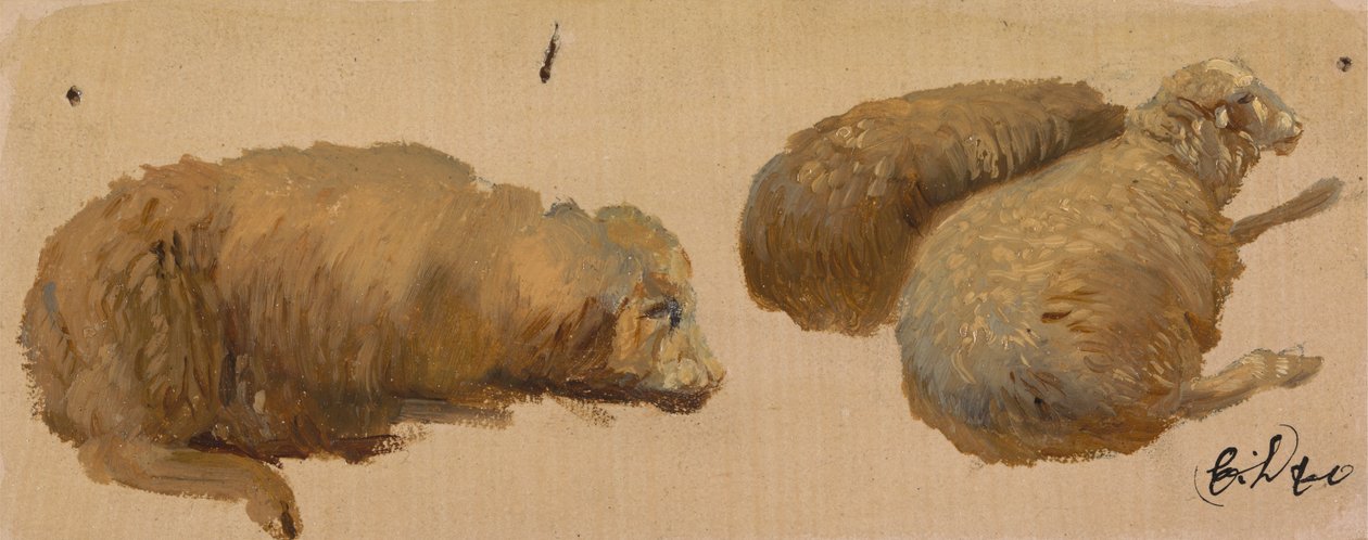 Trois moutons au repos - Sir Edwin Henry Landseer