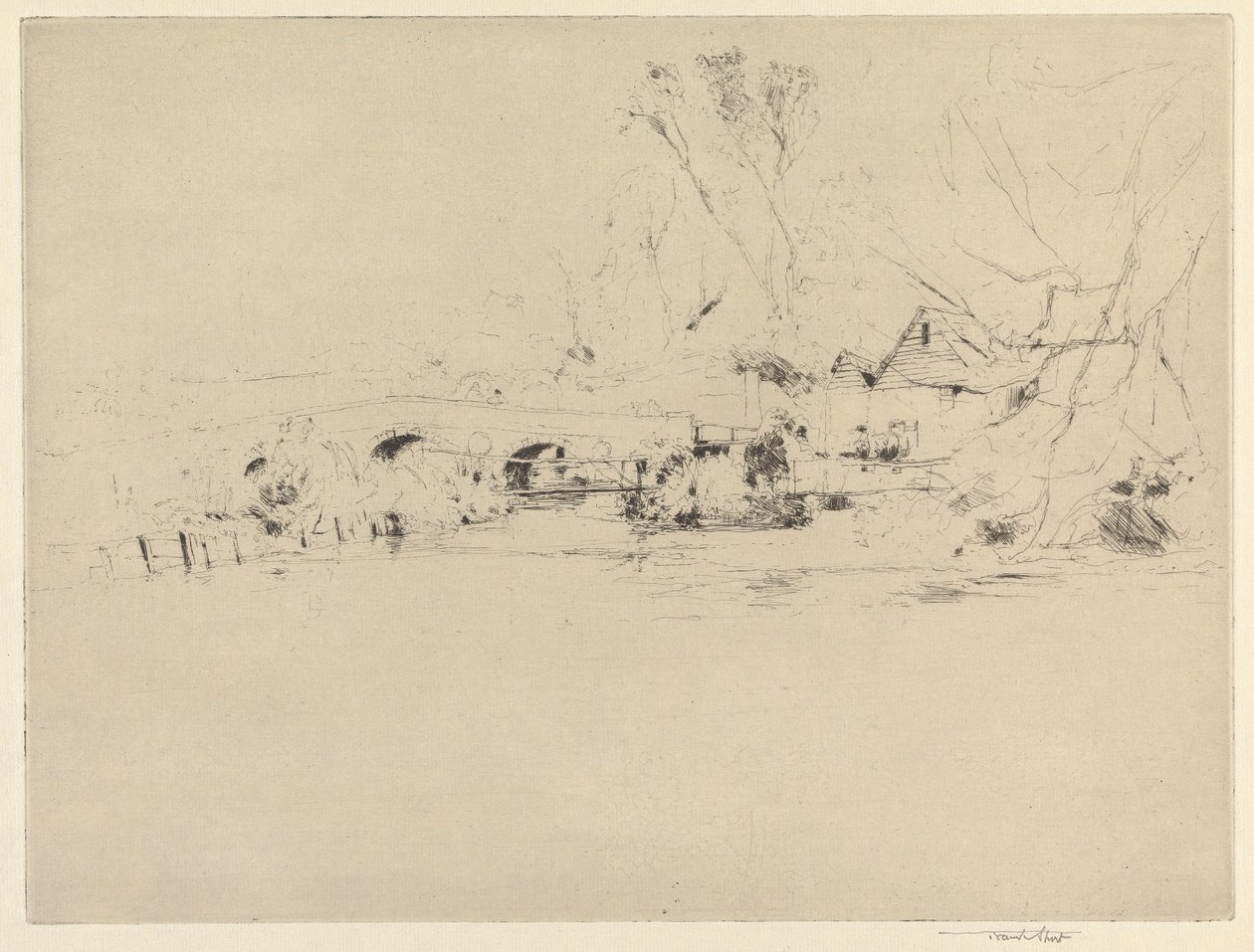 Vieux moulin sur la Wandle, à Mitcham - Sir Frank Short