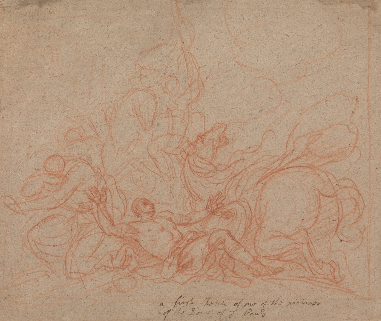 Esquisse pour "La Conversion de Saint Paul" pour le dôme de la cathédrale Saint-Paul - Sir James Thornhill