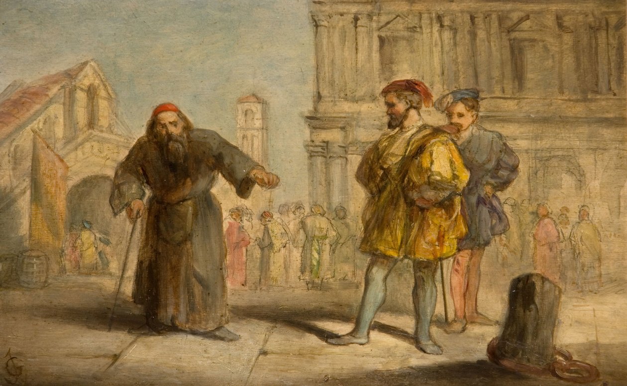 Scène de Le Marchand de Venise de Shakespeare, 1865 - Sir John Gilbert