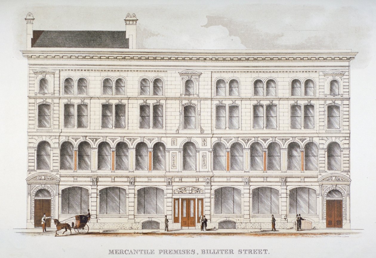 Vue des locaux commerciaux, Billiter Street, City of London, 1875 - Sir Joseph Causton and Sons