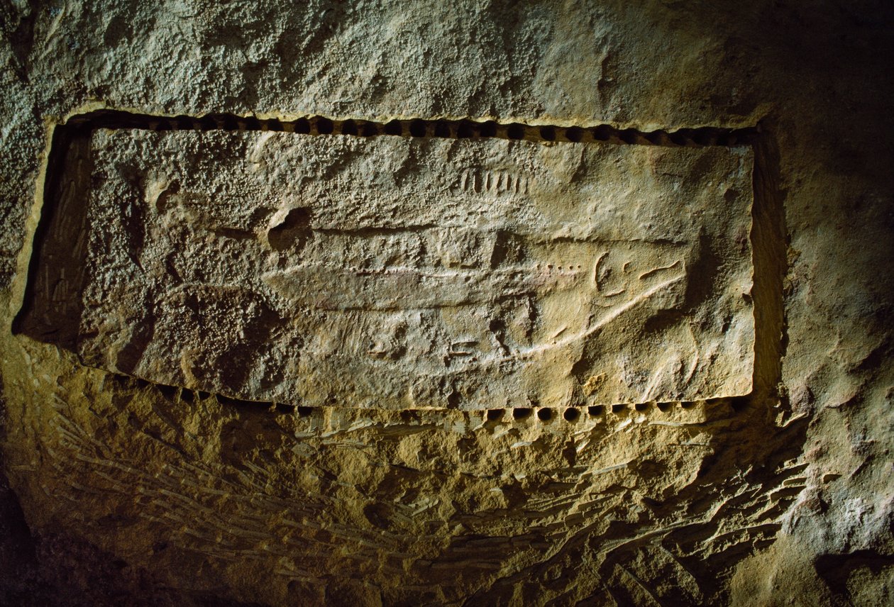 Gravure préhistorique de poisson, de l
