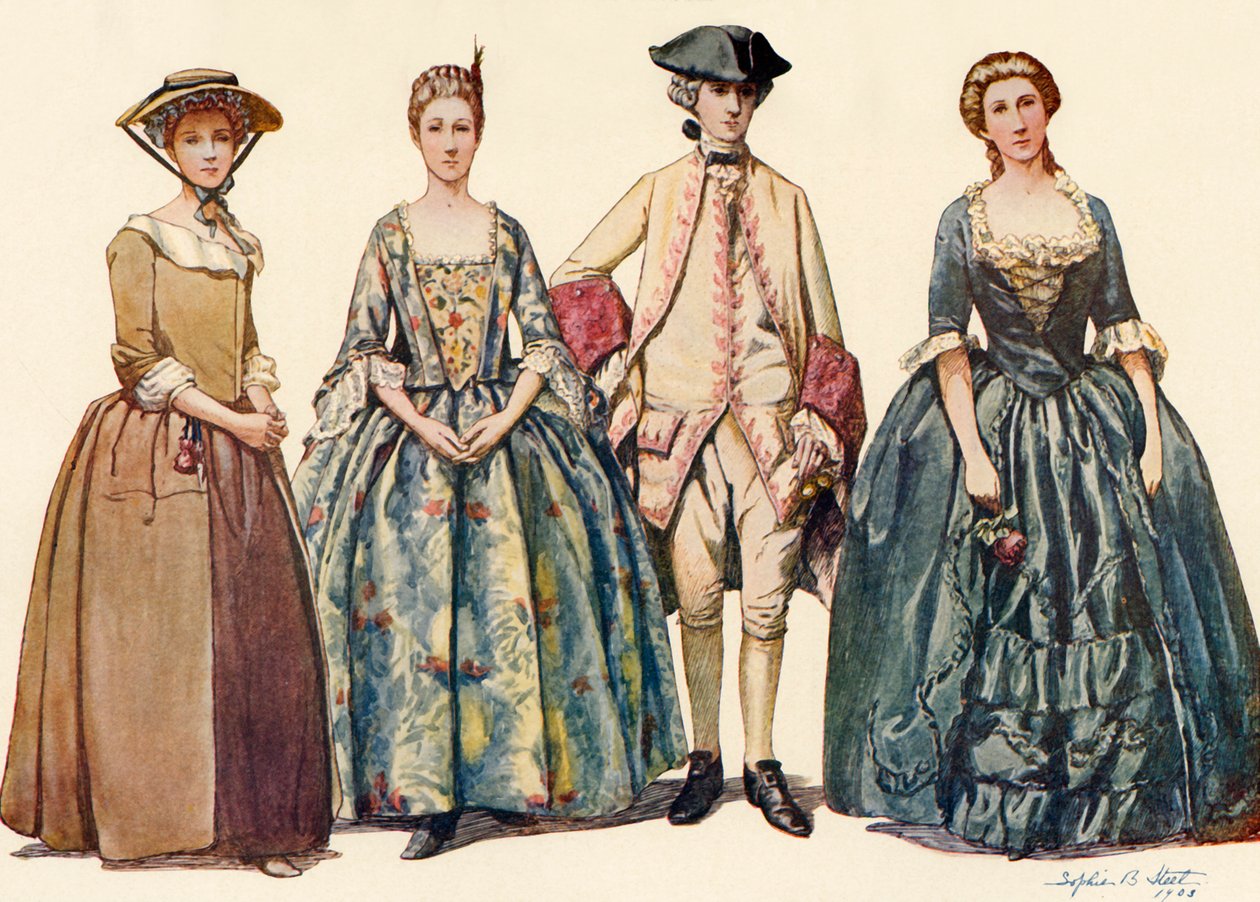 Vetements sous les regnes de George I et II 1725 1745 1903 1937