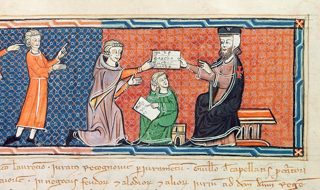 Guillaume Jaubert prêtant serment devant le roi Jacques I - Spanish School