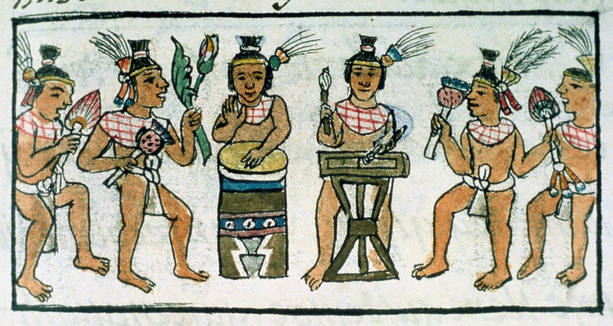 Ms Palat. 218-220 Livre IX Musiciens aztèques d
