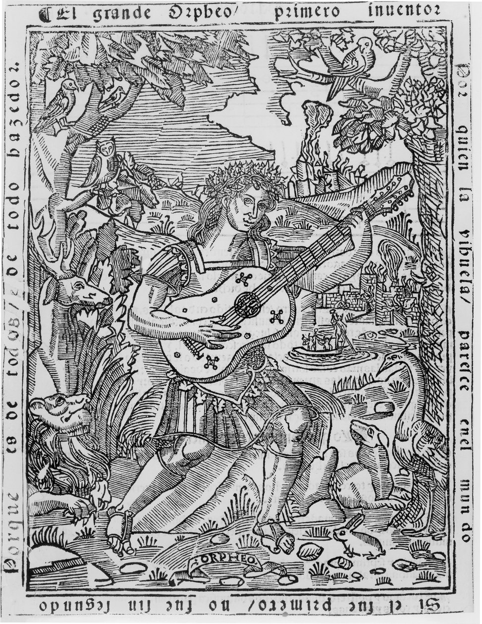 Orphée jouant de la musique - Spanish School