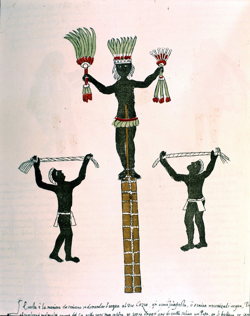 Jeux aztèques dans le Codex Vaticanus 3738 (Codex Vat. Rios). Fac-similé du manuscrit par le Dominicain Pedro de los Rios, entre 1570 et 1589, Bibl. Vatican. - Spanish School