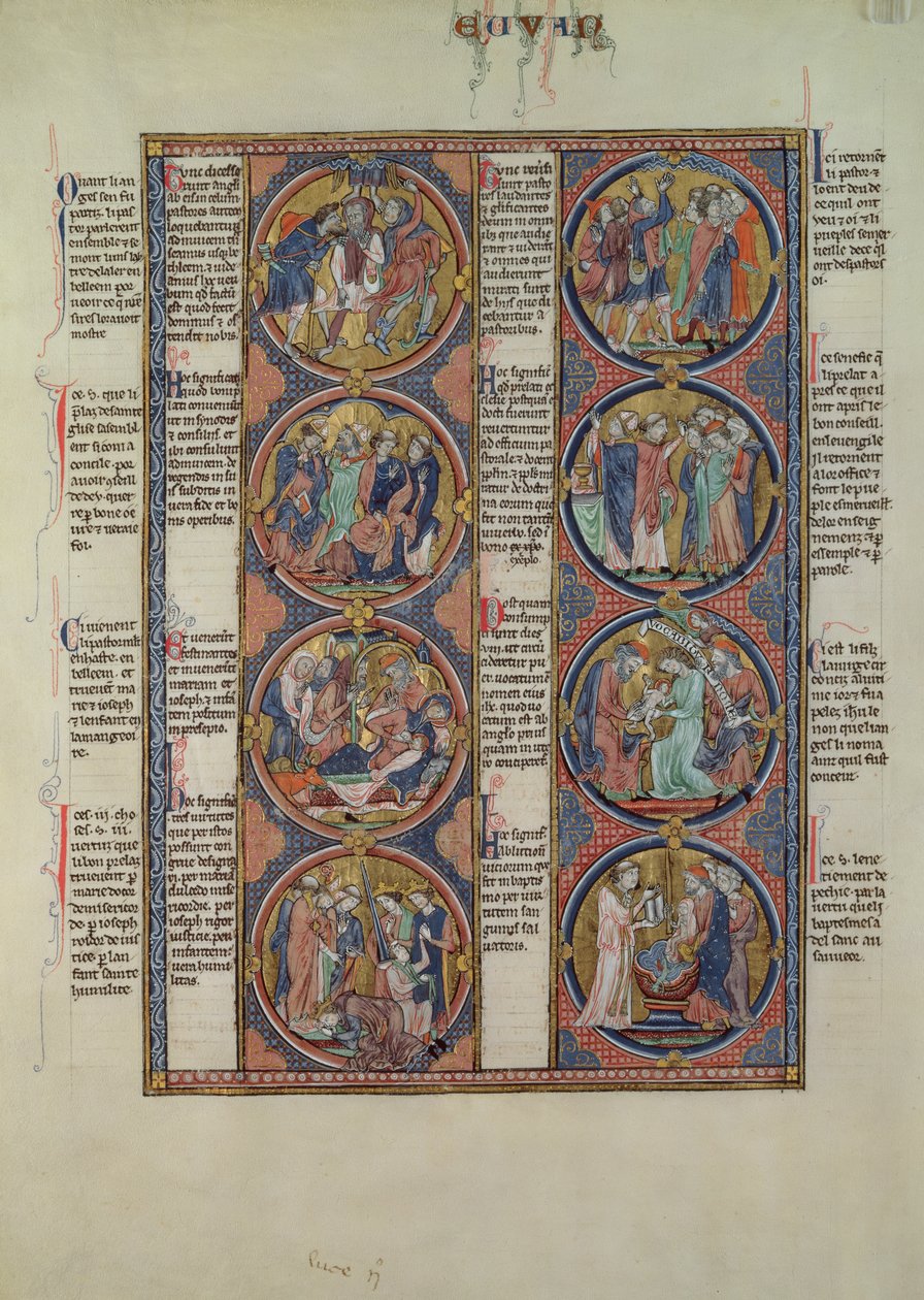 Biblia Moralizada de San Luis, Tome II, 7v - Spanish School