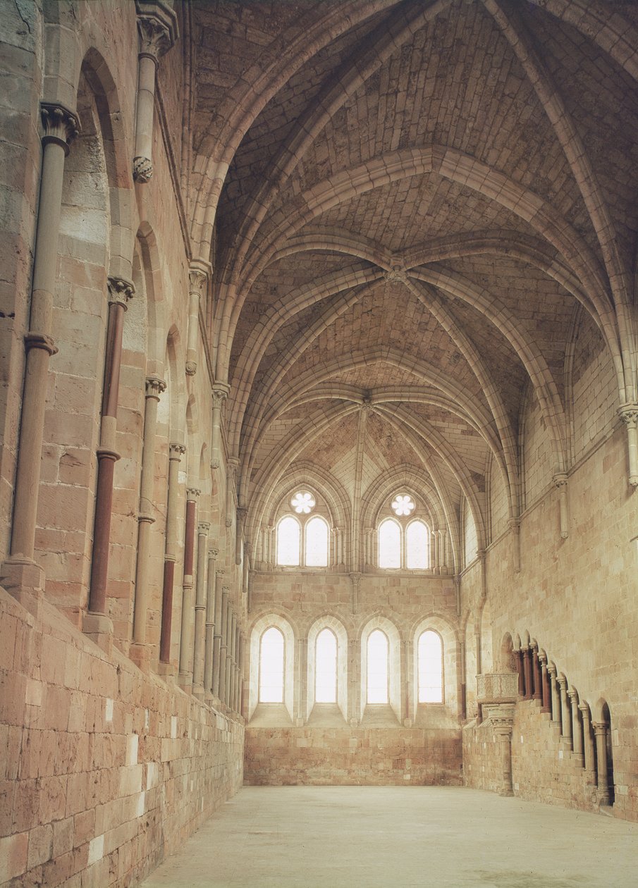 Intérieur du réfectoire du monastère, 1215 - Spanish School