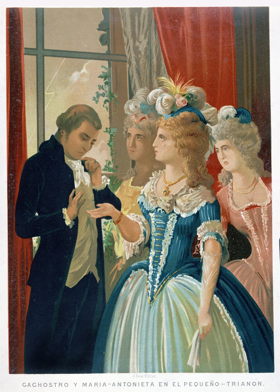 Entrevue de Marie-Antoinette et Cagliostro au Petit Trianon - Spanish School