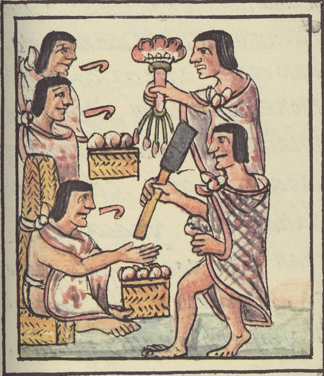 Ms Palat. 218-220 Un festin aztèque, du Codex florentin par Bernardino de Sahagun, c.1540-85 - Spanish School