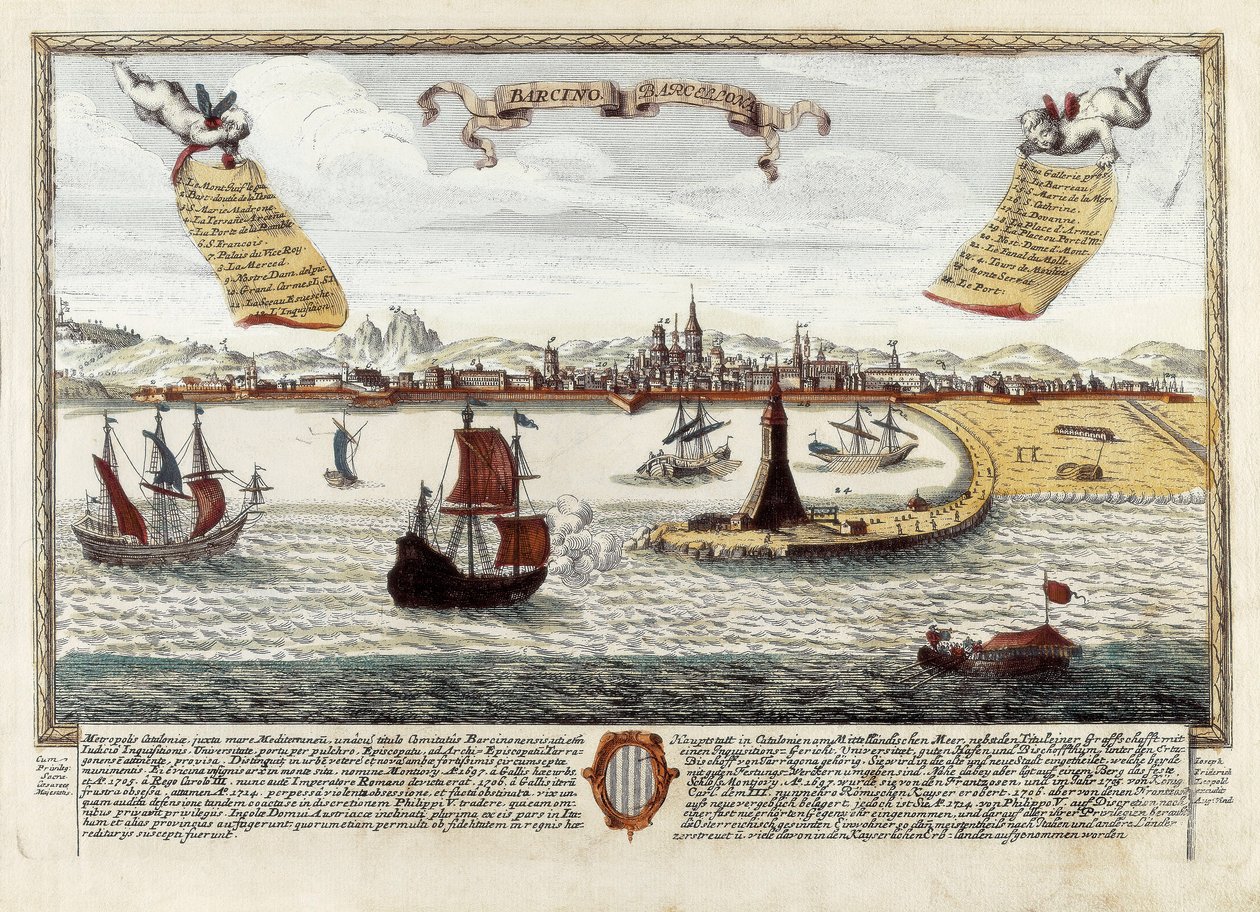 Port de Barcelone, fin du 18e siècle - Spanish School