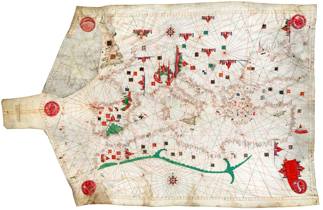 Carte portulan de la mer Méditerranée et de l