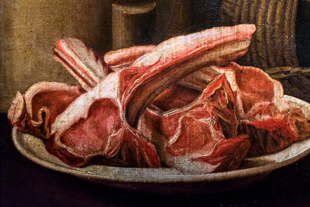 Nature morte avec côtelettes - Spanish School