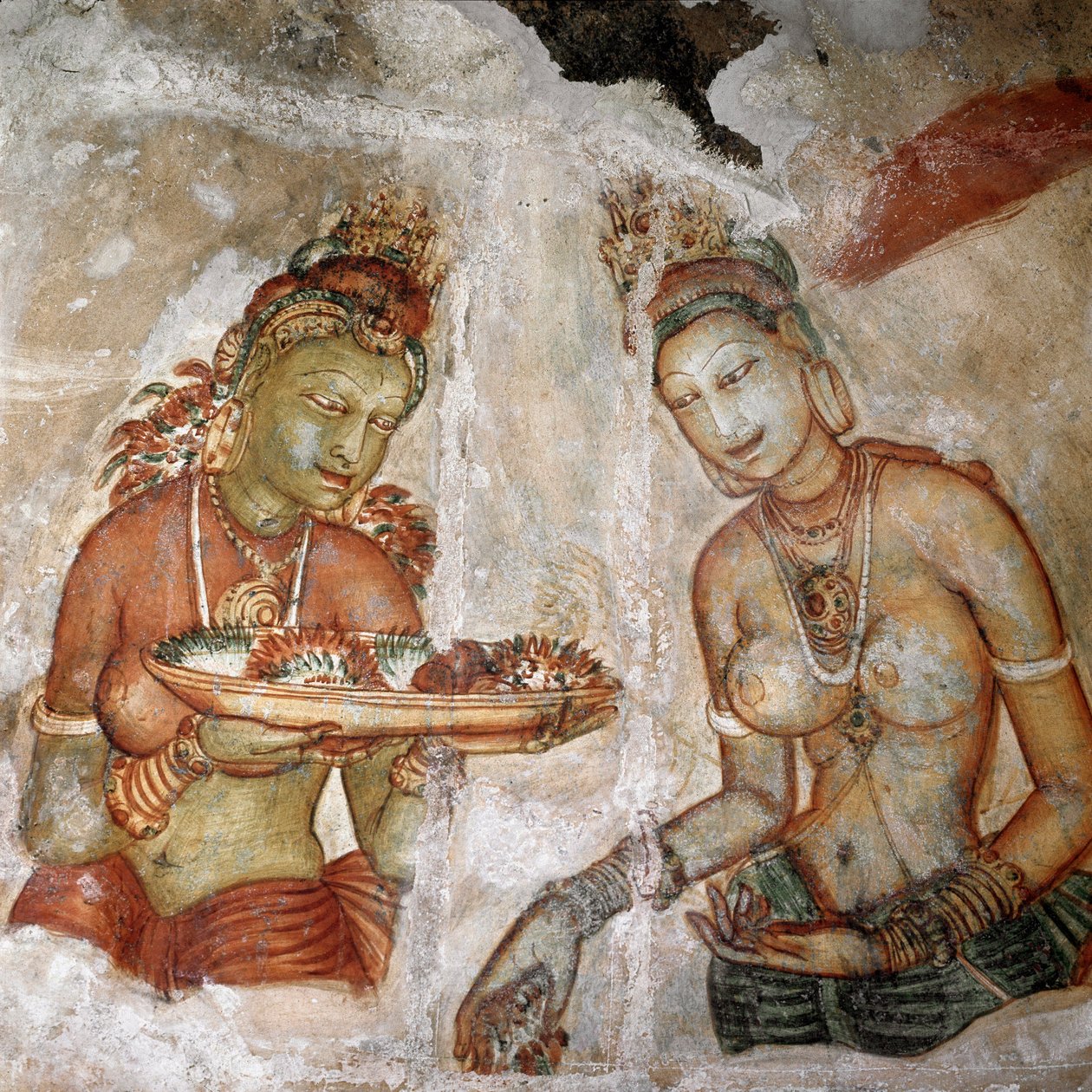 Vue de la servante (fresque du rocher du lion, Ve siècle) - Sri Lankan School